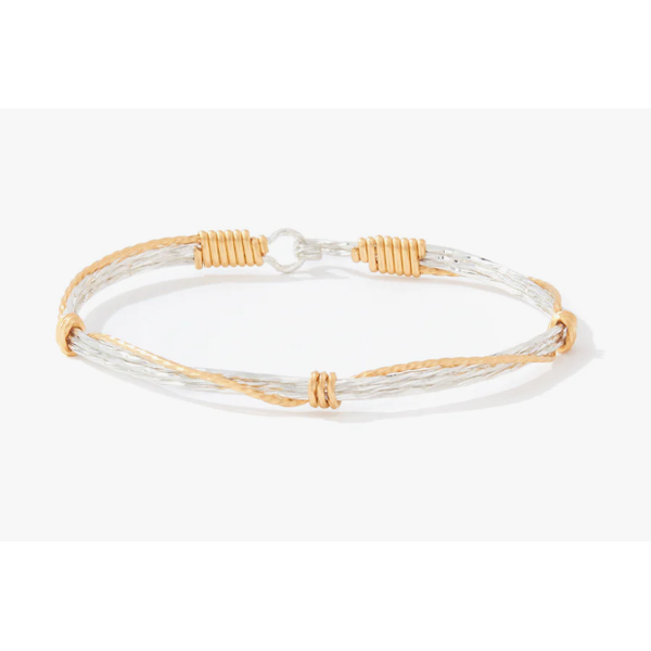 Ronaldo Leap Of Faith Bracelet, Mirror Silver and Gold Artist Wire, 6.5