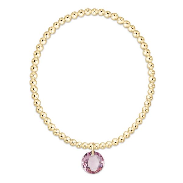 Enewton classic gold 3mm bracelet - reflection charm - February Puckett's Fine Jewelry Benton, KY