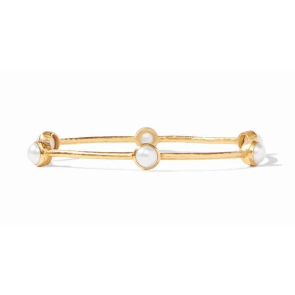 JULIE VOS GOLD PLATED MILANO LUXE BANGLE PEARL--MEDIUM Puckett's Fine Jewelry Benton, KY
