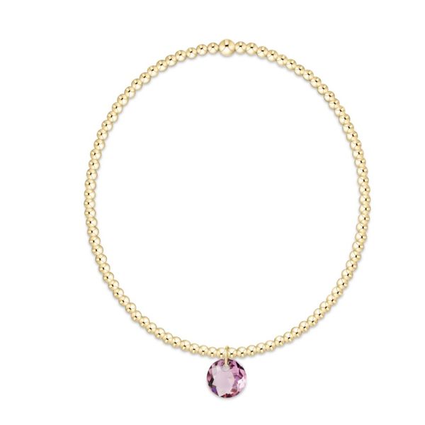 Enewton classic gold 2mm bracelet - reflection small charm - February Puckett's Fine Jewelry Benton, KY