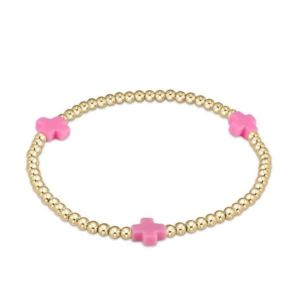 Enewton extends signature cross 3mm gold bracelet- Bright Pink Puckett's Fine Jewelry Benton, KY