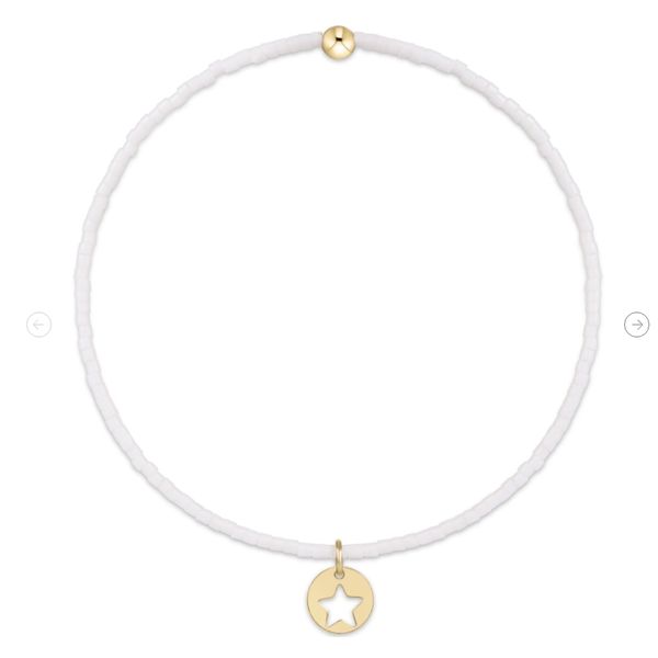 hope classic bracelet - white - star small gold disc Puckett's Fine Jewelry Benton, KY