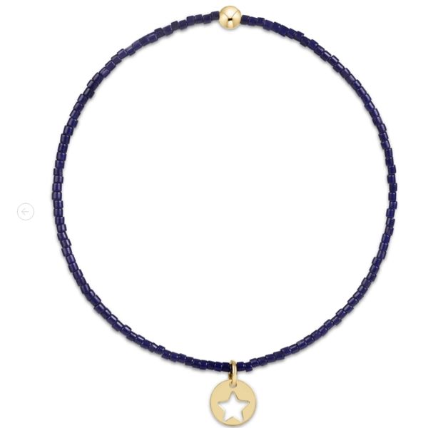 hope classic bracelet - navy - star small gold disc Puckett's Fine Jewelry Benton, KY