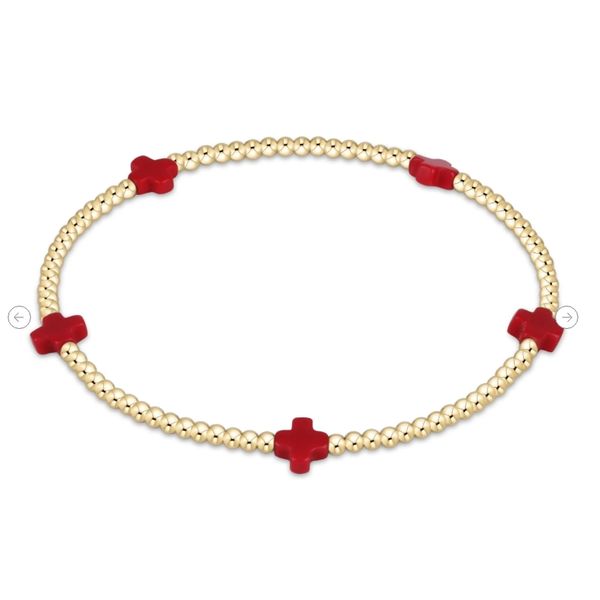 signature cross small 2mm gold bracelet RED Puckett's Fine Jewelry Benton, KY