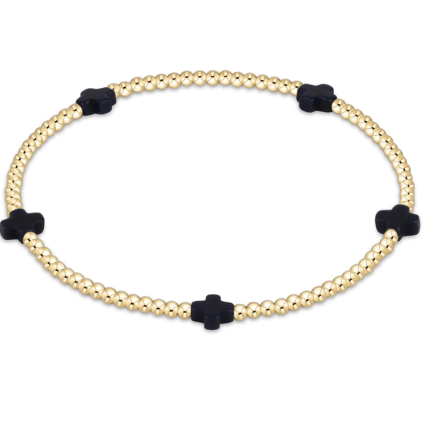 signature cross small 2mm gold bracelet NAVY Puckett's Fine Jewelry Benton, KY