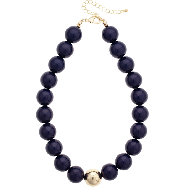 Canvas Style Marjorie Beaded Necklace in Navy Puckett's Fine Jewelry Benton, KY