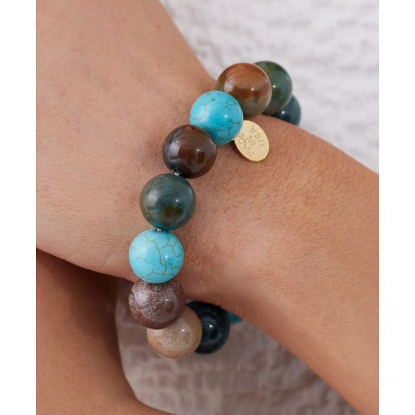 Susan Shaw 14mm Multi-Color Beaded Stretch Bracelet Image 2 Puckett's Fine Jewelry Benton, KY