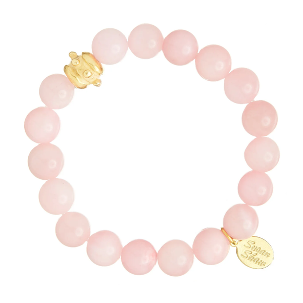Susan Shaw Handcast Gold Bead & Light Pink Jade Bracelet Puckett's Fine Jewelry Benton, KY