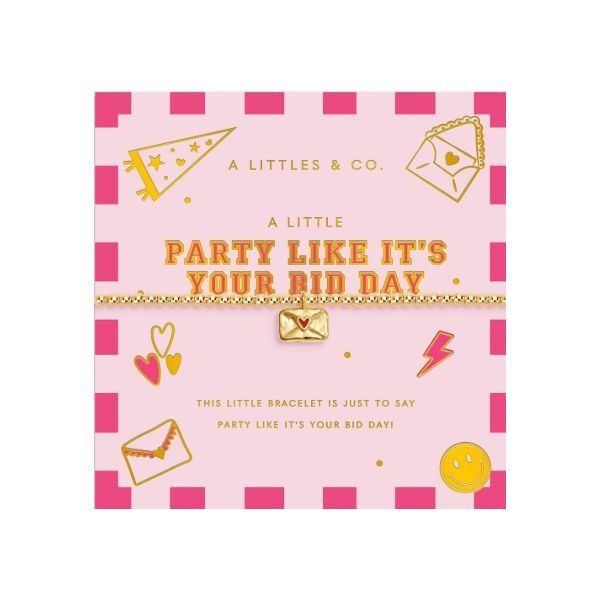 Sorority A Little 'Party Like It's Your Bid Day' Bracelet In Gold-Tone Plating Puckett's Fine Jewelry Benton, KY