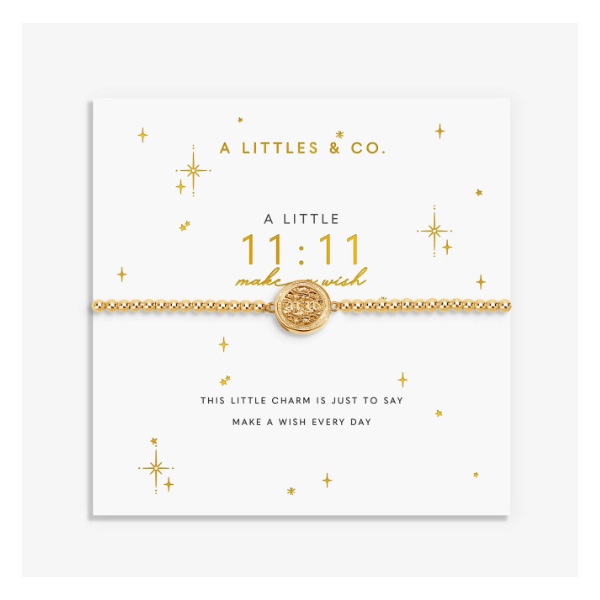 Katie Loxton A Little Stretch Bracelet- 11:11 Make A Wish - Gold Tone Puckett's Fine Jewelry Benton, KY