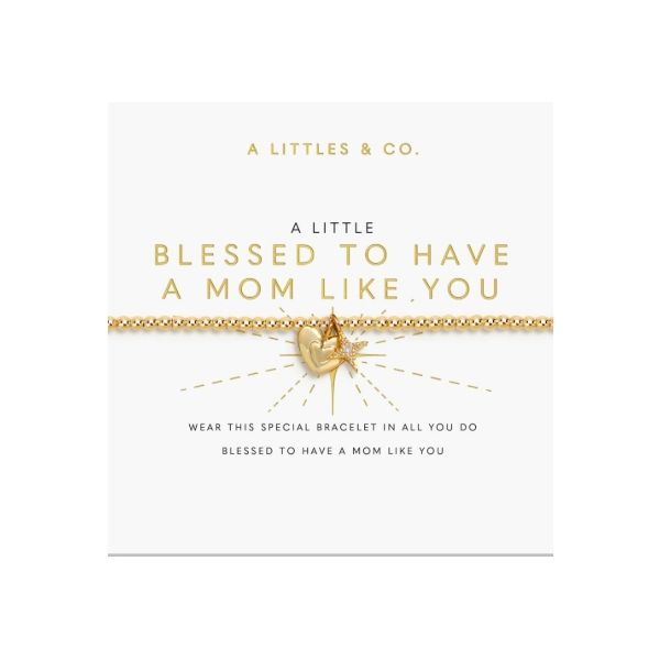 A Little Blessed To Have A Mom Like You - Gold Tone Stretch Bracelet Puckett's Fine Jewelry Benton, KY