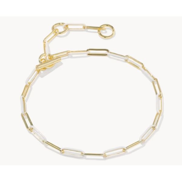 Kendra Scott Courtney Enamel Link Bracelet Gold Tone White Enamel Puckett's Fine Jewelry Benton, KY