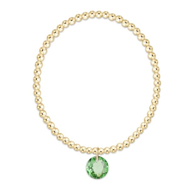Enewton Reflection Classic Gold 3mm Beaded Bracelet- August charm Puckett's Fine Jewelry Benton, KY