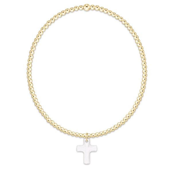 Enewton classic gold 2mm bracelet - blessed crystal charm Puckett's Fine Jewelry Benton, KY