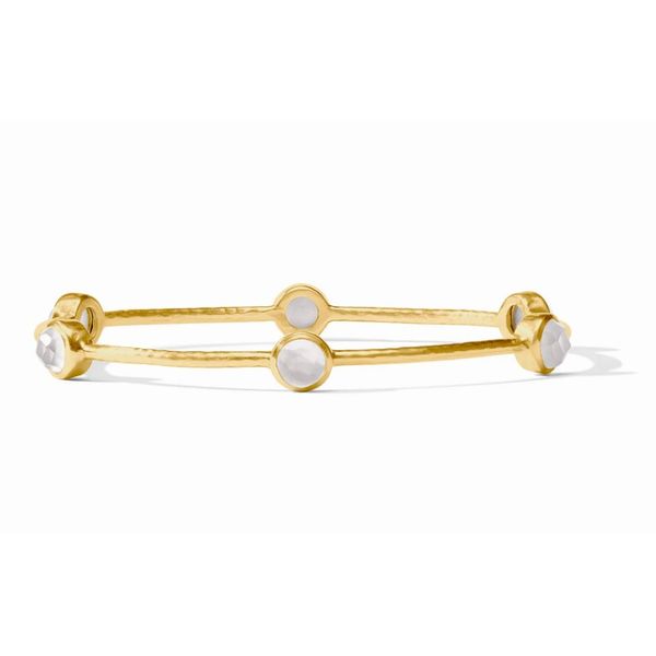 Julie Vos Gold Plated Milano Luxe Bangle 6-Stone Bangle With Clear Crystal - Medium Puckett's Fine Jewelry Benton, KY