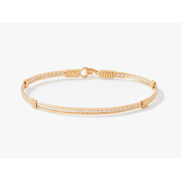 Ronaldo Sweetheart Bracelet, Silver and Yellow Gold Artisan Wire, 7