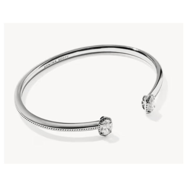 Kendra Scott Mini Elton Luxe Cuff Bracelet Rodium Tone White Cubic Zirconia Puckett's Fine Jewelry Benton, KY