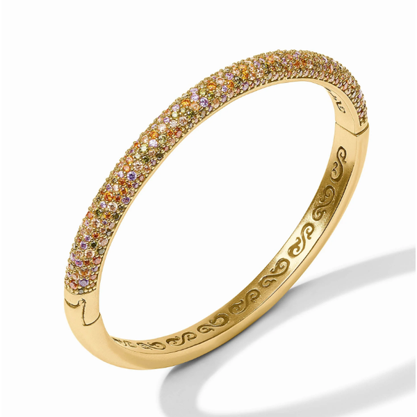 Julie Vos Hinged Bangle - Gold- Multi Stone- One Size Puckett's Fine Jewelry Benton, KY