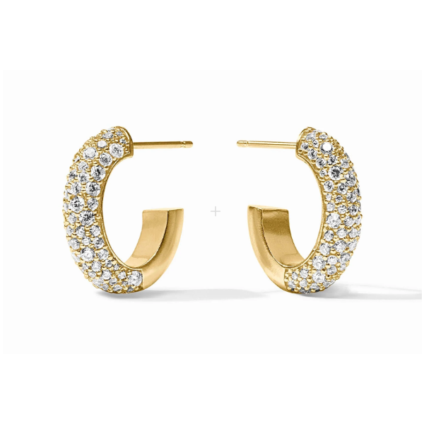 Julie Vos Stardust Hoop- Gold - Cubic Zirconia - Medium Puckett's Fine Jewelry Benton, KY