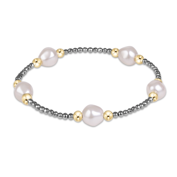 ENEWTON PURPOSE ADMIRE PEARL 8MM SILVER FACETED HEMATITE BRACELET Puckett's Fine Jewelry Benton, KY
