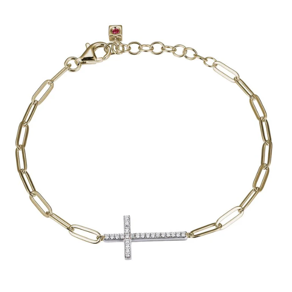 Elle East/West Paperclip Cross Bracelet Puckett's Fine Jewelry Benton, KY