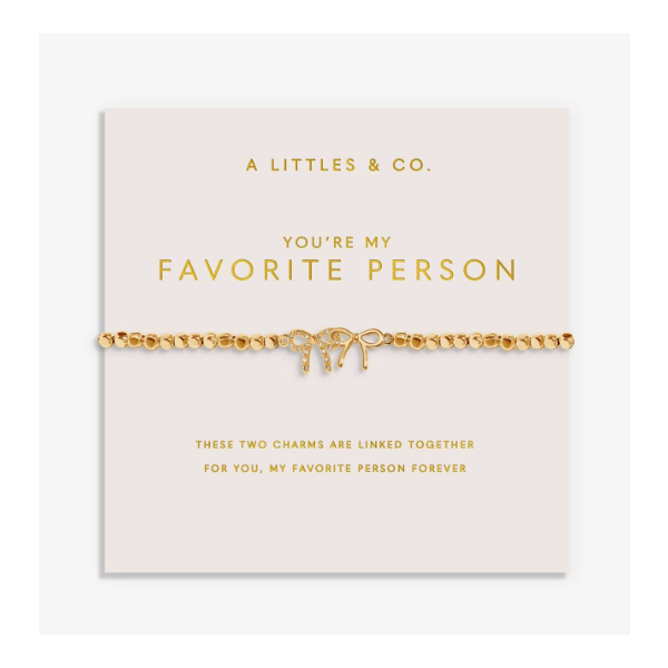 A Littles & Co. Forever Yours - You're My Favorite Person- Gold Gold-Toned Stretch Bracelet Puckett's Fine Jewelry Benton, KY