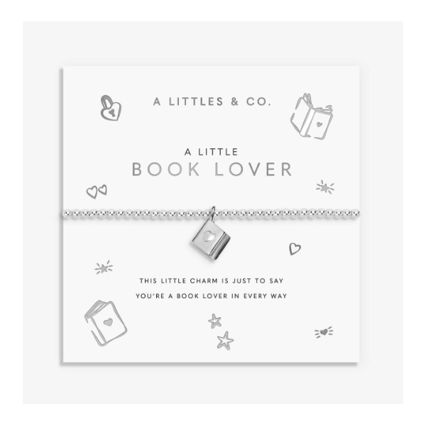 A Littles and Co. A Little Book Lover Silverplated Stretch Bracelet Puckett's Fine Jewelry Benton, KY