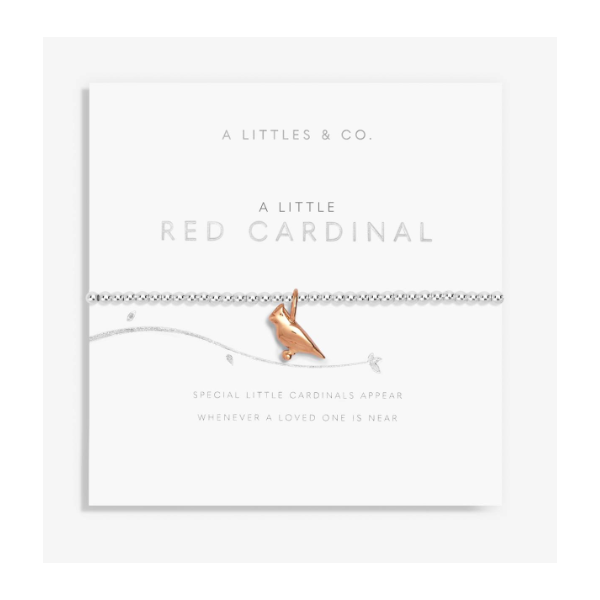 A Littles and Co. A Little Red Cardinal Silverplated/ Rose Stretch Bracelet Puckett's Fine Jewelry Benton, KY