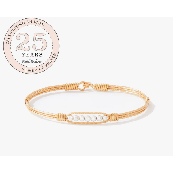 Ronaldo Bracelet - Power of Prayer Bracelet - 14K Gold Artist Wire with Sterling Silver Beads - 6.75