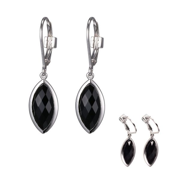 Elle Leverback Drop Earring With Black Agate Puckett's Fine Jewelry Benton, KY