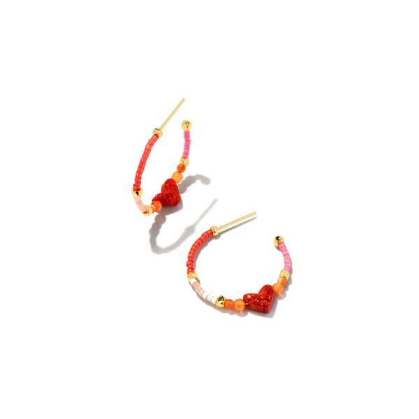 Kendra Scott Nova Hoop Earring Gold Tone Red Mix Puckett's Fine Jewelry Benton, KY