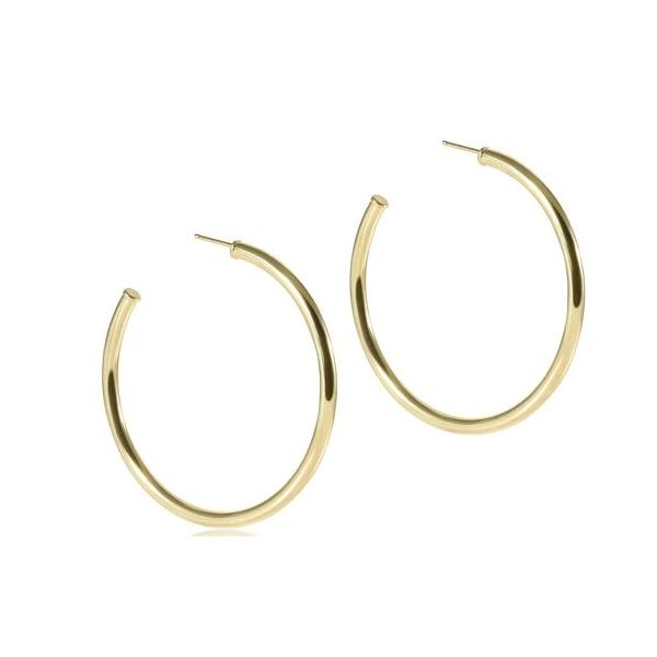 ENEWTON EARRING ROUND GOLD 2" HOOP POST 3MM SMOOTH Puckett's Fine Jewelry Benton, KY