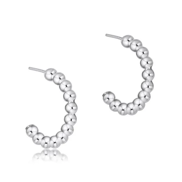 E NEWTON BEADED CLASSIC 1" POST HOOP - 3MM STERLING Puckett's Fine Jewelry Benton, KY