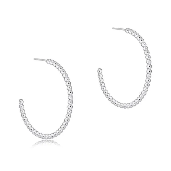 E NEWTON BEADED CLASSIC 1.25" POST HOOP - 2MM STERLING Puckett's Fine Jewelry Benton, KY