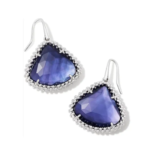 Kendra Scott Silver Tone Lavender Illusion Large Drop Earring Puckett's Fine Jewelry Benton, KY