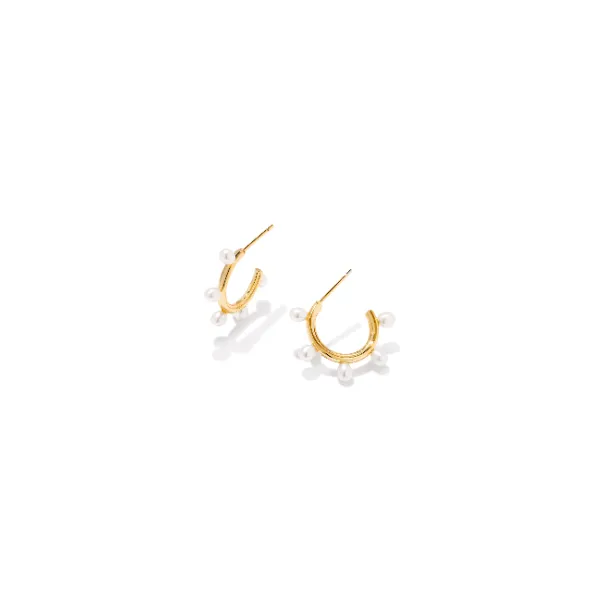 Kendra Scott Gold Tone White Pearl Fashion Earring Puckett's Fine Jewelry Benton, KY
