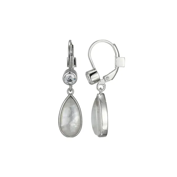 Elle Sterling Silver Leverback Drop Earrings With Teardrop Doublet Puckett's Fine Jewelry Benton, KY