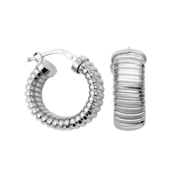 Charles Garnier Sterling Textured Hoop (8mm) Puckett's Fine Jewelry Benton, KY