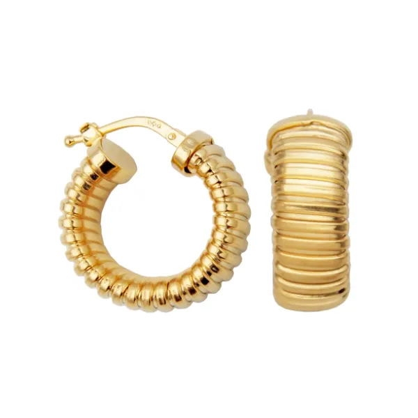 Charles Garnier Silver Silver/Gold Plated Textured Hoop Puckett's Fine Jewelry Benton, KY