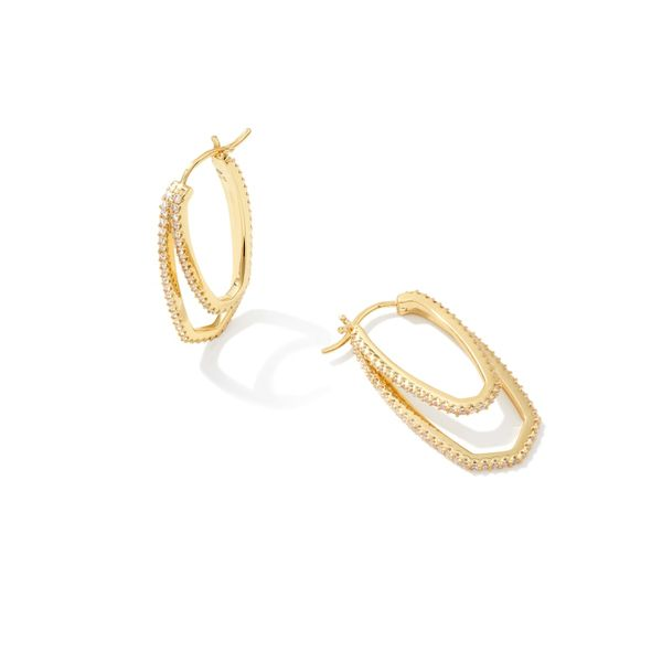 Kendra Scott Gold Metal/White CZ Fashion Earring Puckett's Fine Jewelry Benton, KY