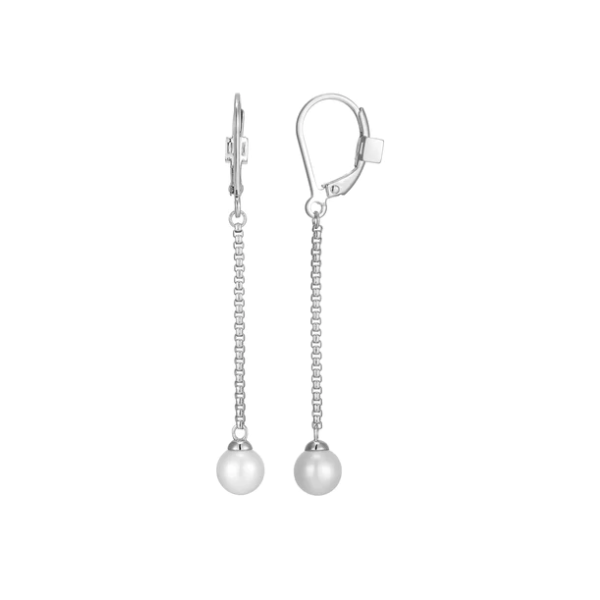 Elle Sterling Leverback Pearl Dangle Earring Puckett's Fine Jewelry Benton, KY