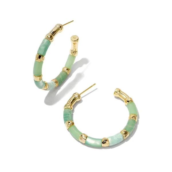 KENDRA SCOTT GIGI HOOP EARRING BLUE MIX - GOLD Puckett's Fine Jewelry Benton, KY