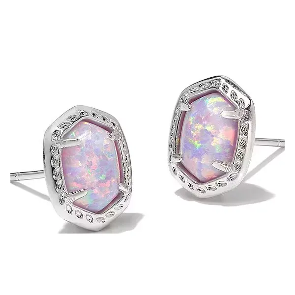 KENDRA SCOTT DAPHNE FRAMED STUD EARRING - SILVER WITH LILAC OPAL Puckett's Fine Jewelry Benton, KY