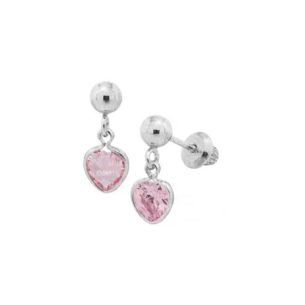 SS 4MM BALL DROP PINK CZ EARING Puckett's Fine Jewelry Benton, KY