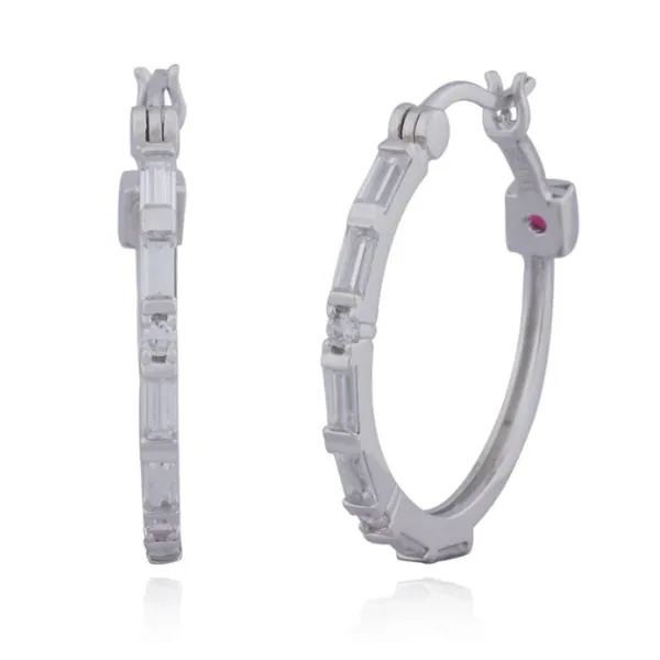 ELLE STERLING RHODIUM HOOPS Puckett's Fine Jewelry Benton, KY
