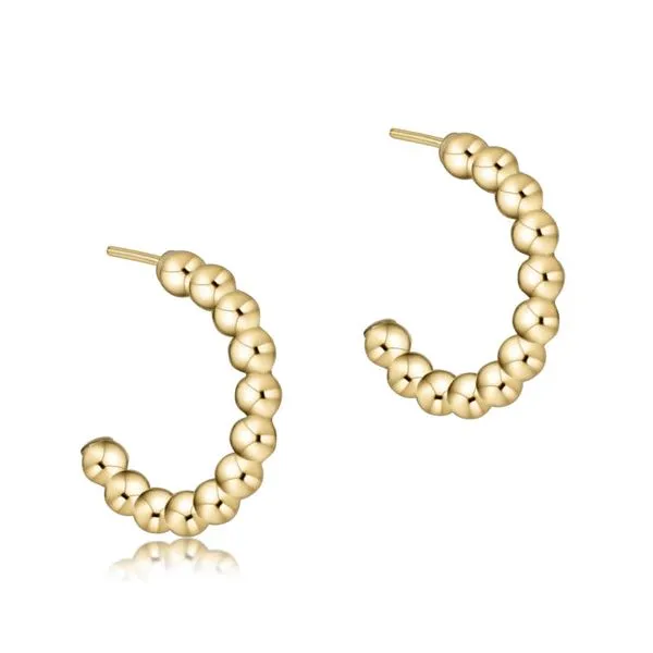 E NEWTON BEADED CLASSIC 1" POST HOOP - 3MM GOLD Puckett's Fine Jewelry Benton, KY