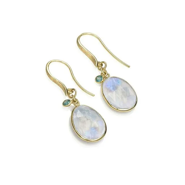 Jorge Revilla Jorge Revilla Shade Earrings in Silver with 18K Gold Vermeil with Rainbow Moonstone Puckett's Fine Jewelry Benton, KY