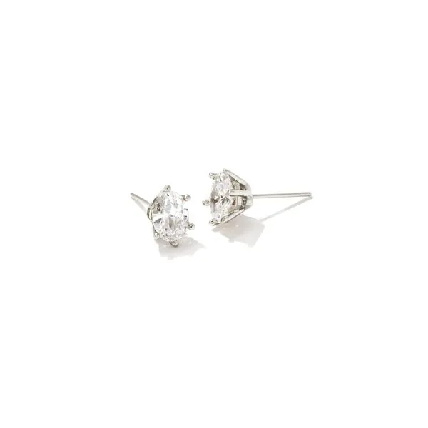 Kendra Scott Cailin Crystal Stud Earring Silver Tone with White CZ Puckett's Fine Jewelry Benton, KY