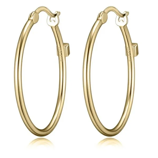 Elle Sterling Hoop, Yellow Gold Plated (MD) Puckett's Fine Jewelry Benton, KY