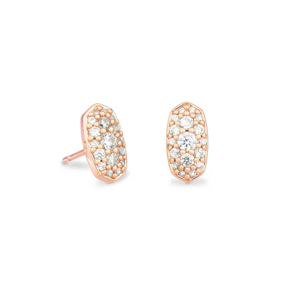 Kendra Scott Grayson Stud Earring Rose Tone with White CZ Puckett's Fine Jewelry Benton, KY